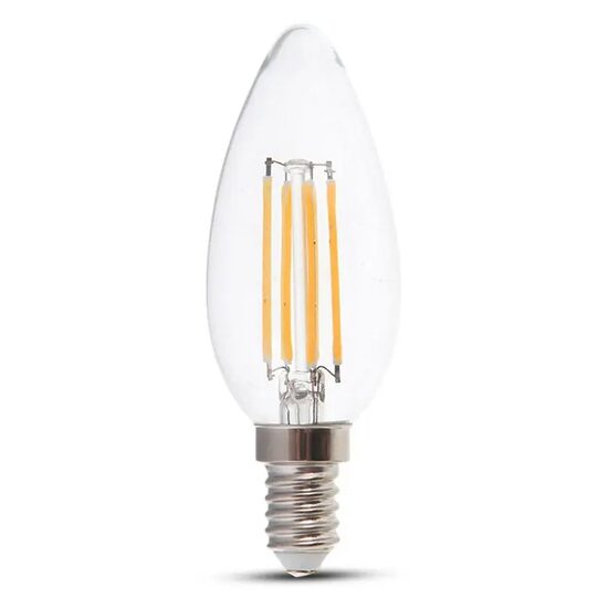 Bec led cu filament, tip lumanare, E14, Dimabil, 4W, 3000K