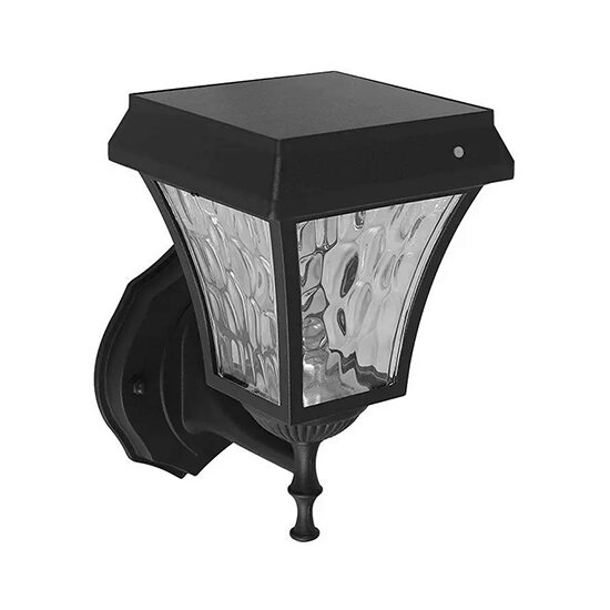 Lampa solara de perete, Exterior IP65, Negru, 110 lm, Lumina alb rece, neutru si calda