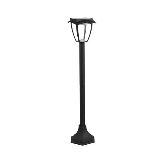 Felinar solar pentru gradina, Aluminiu, 2 W, Exterior IP65, Negru, 110 lm, Lumina calda si rece