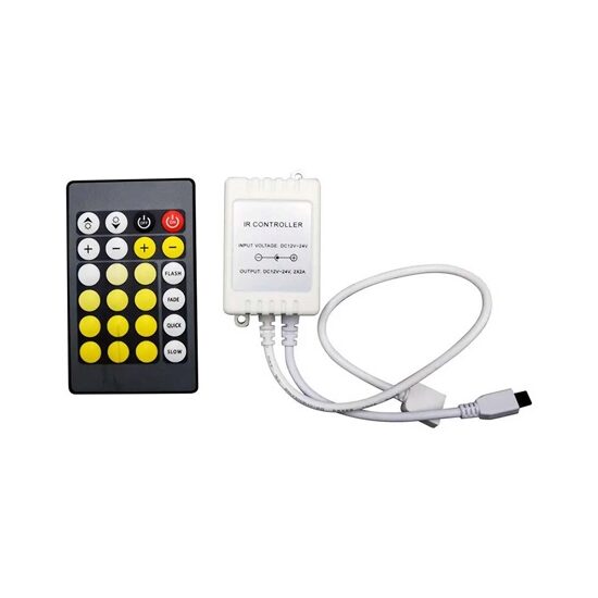 Controller banda led Alb, 12/24V, 120/240W, Telecomanda 24 butoane