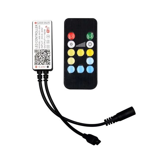 Controller banda led Alb, Wi-Fi 12/24V, 72/144W, Telecomanda 12 butoane