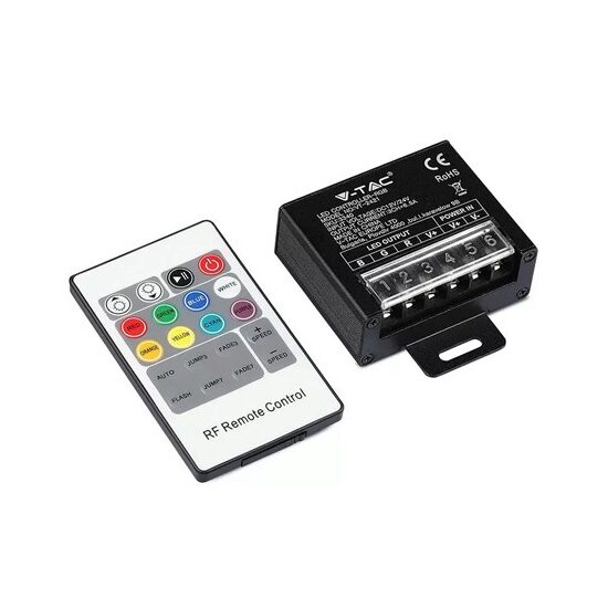 Controller banda LED cu telecomanda, 12/24 V, 240/480 W, RGB si Alb