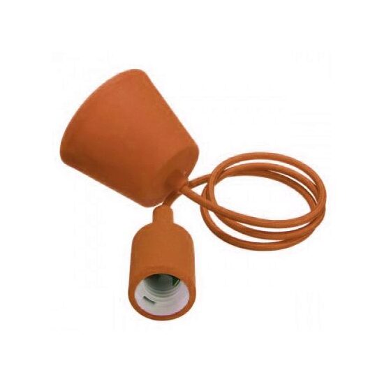 Pendul tavan Portocaliu, fara bec, E27, lungime 1 m, plastic