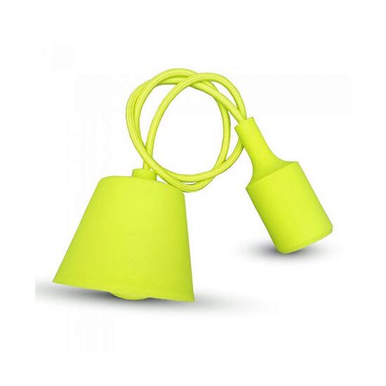 Pendul tavan Galben, fara bec, E27, lungime 1 m, plastic