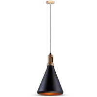 Pendul suspendat, max 60W, IP20, Lemn/Aluminiu, fara bec, 250 x 400 x 1200 mm, lungime fir 1 m