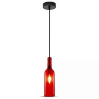 Pendul sticla, E27, fara bec,  72 mm x 280 mm x 1150 mm, Rosu