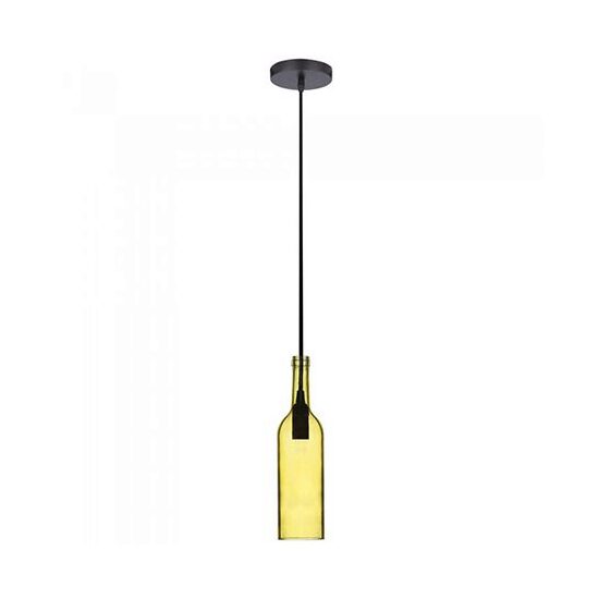 Pendul sticla, E27, fara bec,  72 mm x 280 mm x 1150 mm, Galben