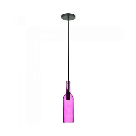 Pendul sticla, E27, fara bec,  72 mm x 280 mm x 1150 mm, Roz