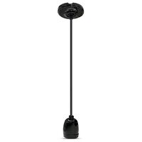 Pendul de tavan, Portelan, fara bec, E27, 47 x 64 x 680 mm, Negru
