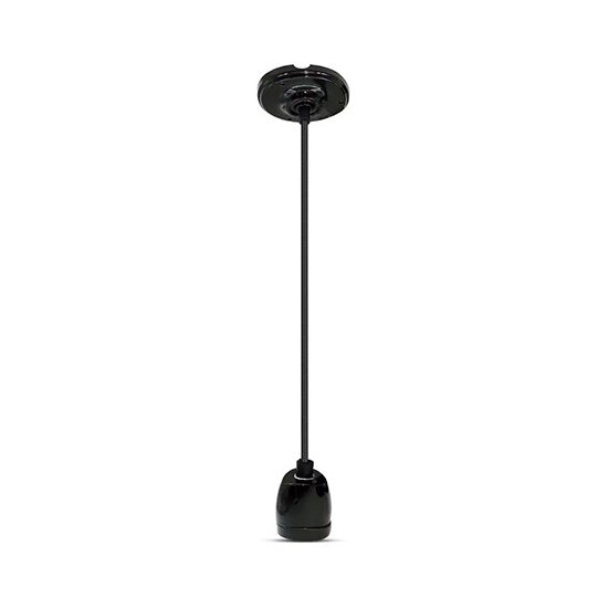 Pendul de tavan, Portelan, fara bec, E27, 47 x 64 x 680 mm, Negru