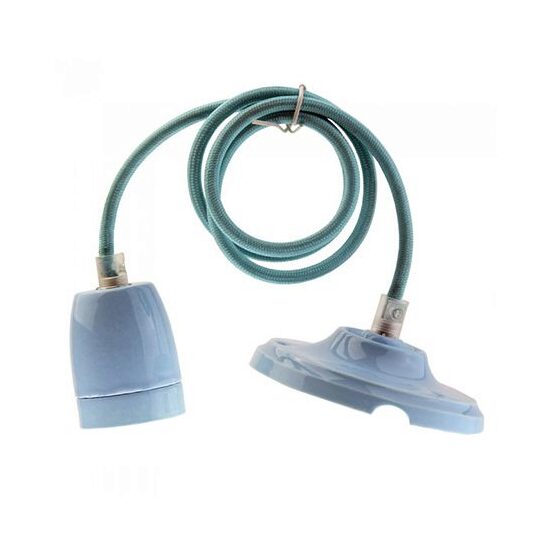 Pendul de tavan, Portelan, fara bec, E27, 47 x 64 x 680 mm, Albastru