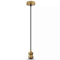 Pendul suspendat, max 60W, IP20, Metal Auriu, fara bec, diametru 50 mm, lungime fir 1 m