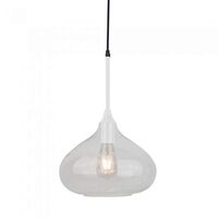 Pendul suspendat, max 60W, IP20, Alb/Argintiu, Sticla, fara bec, 285 x 440 x 1000 mm