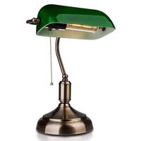 Lampa de birou Clasic Green E27, 180 x 260 x H360 mm, Sticla/Metal, max 60W