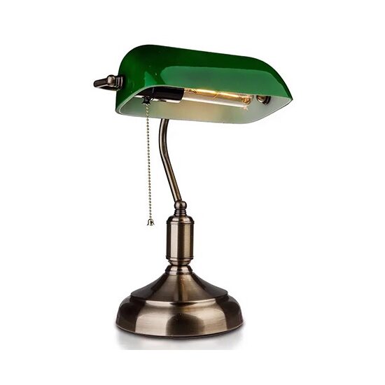 Lampa de birou Clasic Green E27, 180 x 260 x H360 mm, Sticla/Metal, max 60W