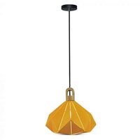 Pendul tavan, forma prisma, fara bec, E27, 320 x 270 mm, Galben