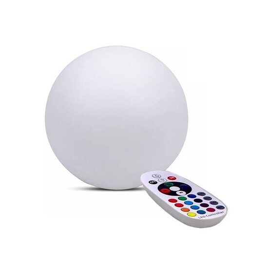 Veioza de birou Sfera 3W, 54 lm, RGB, 40 x 39 cm, Alb, Telecomanda, IP65