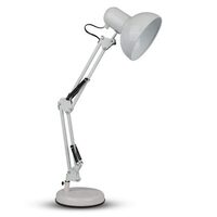 Lampa de birou cu brat ajustabil, E27, Alb, Metal, 154 x 155 x 440 mm