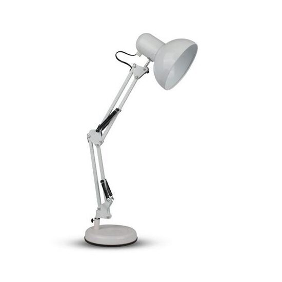 Lampa de birou cu brat ajustabil, E27, Alb, Metal, 154 x 155 x 440 mm
