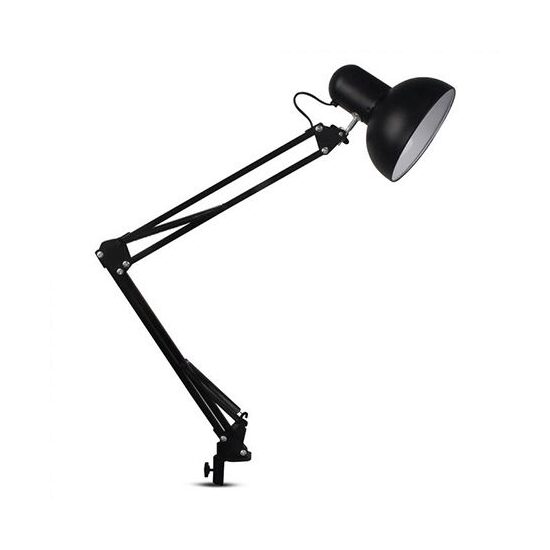 Lampa de birou cu brat ajustabil, E27, Negru, Metal, 360 x 155 x 730 mm