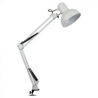 Lampa de birou cu brat ajustabil, E27, Negru, Alb, 360 x 155 x 730 mm