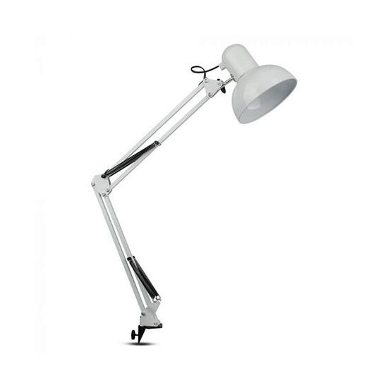 Lampa de birou cu brat ajustabil, E27, Negru, Alb, 360 x 155 x 730 mm