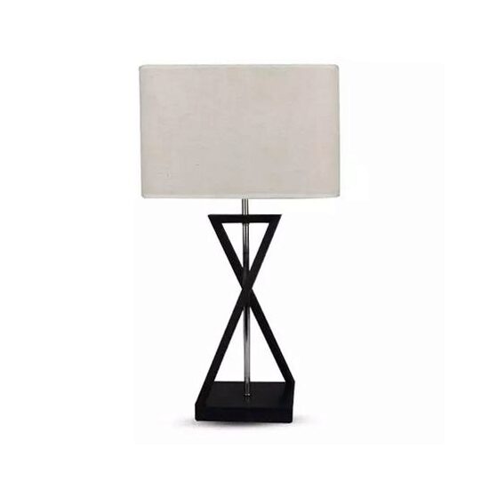 Veioza de noptiera E27, max 60W, Textil/Metal, Inaltime 570 mm, Alb/Negru