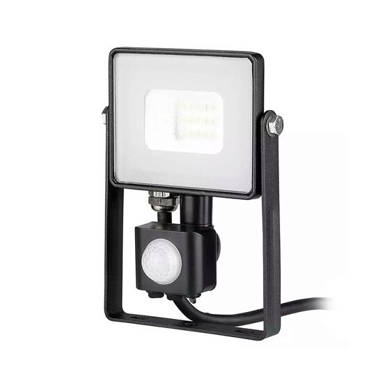 Proiector led cu senzor de miscare, 10W, 4000K, IP65, 800 lm, Negru, 178 x 133 x 47 mm