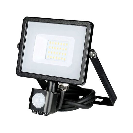 Proiector led cu senzor de miscare, 20W, 4000K, IP65, 1600 lm, Negru