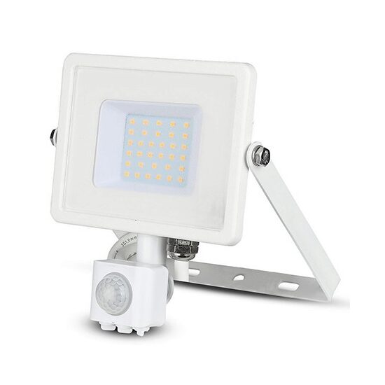 Proiector led cu senzor de miscare, 30W, 4000K, IP65, 2400 lm, Alb