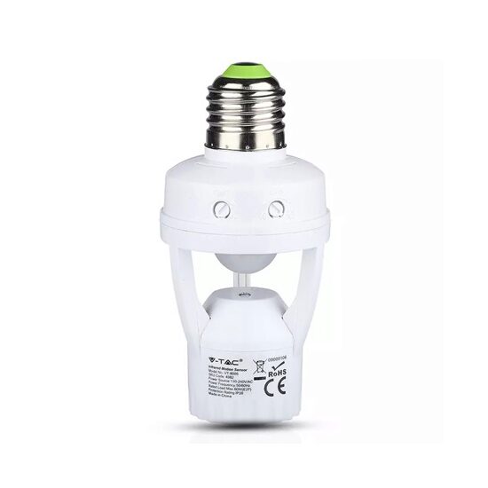 Senzor de miscare cu dulie E27, max 6m, 360 grade, 3-2000 lux