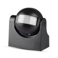 Senzor de miscare, Negru, 360 grade, max 300W, IP44, detectare 12 m, 86.4 x 60.4 x 98 mm