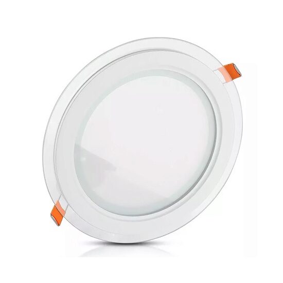 Panou led rotund incorporabil 18W, 4000k alb neutru, sticla, 1260 lm, diametru 198 mm