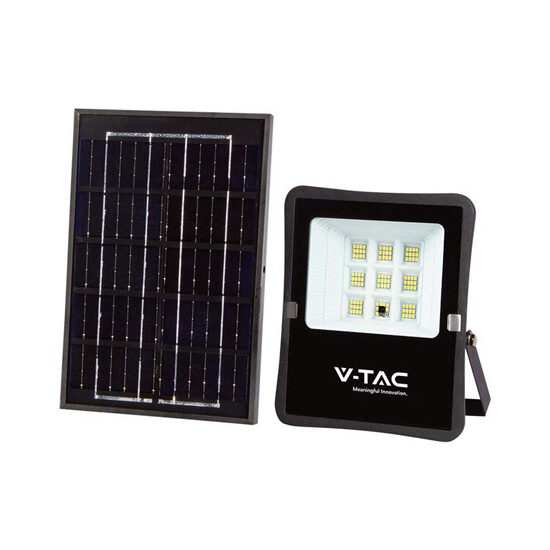 Proiector led cu incarcare solara 6W, 6400K, telecomanda