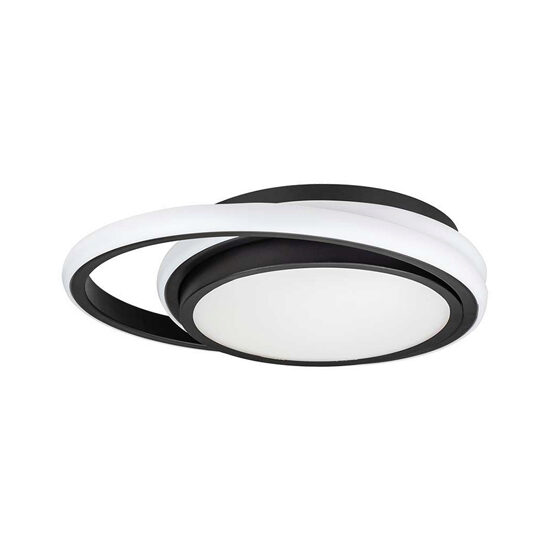 Plafoniera led, Lumina naturala 4000K, 2560 lm, Alb/Negru, 24W, IP20, diametru 30 cm