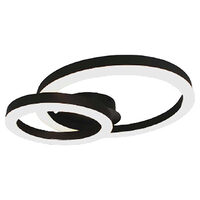 Plafoniera led, 2130 lm, 20W, 3000K, 450 x 105mm, Aluminiu, Negru