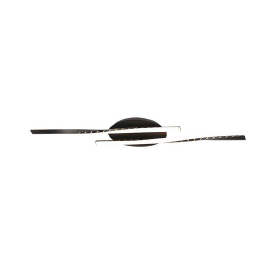 Plafoniera led, 1280 lm, 12W, 3000K, 945 x 60 mm, Otel, Negru