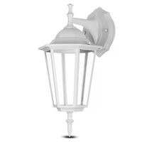 Felinar pentru perete, Fara bec, E27, Aluminiu si Sticla, 208 x 170 x 360 mm, Alb, IP44