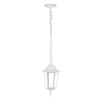 Felinar plafon, cu lant, Fara bec, E27, Aluminiu si sticla, 170 x 170 x 840 mm, IP44 exterior, Alb