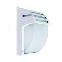 Aplica de perete, fara bec, IP44, Alb, 245 x 180 x 93 mm, Aluminiu si sticla