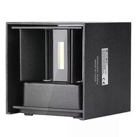 Aplica led cub, 660 lm, 6W, 3000K, 100 x 100 x 100 mm, Aluminiu, Negru