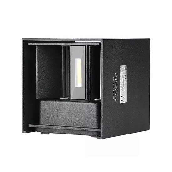 Aplica led cub, 660 lm, 6W, 3000K, 100 x 100 x 100 mm, Aluminiu, Negru