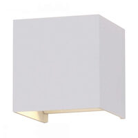 Aplica led cub, 660 lm, 6W, 3000K, 100 x 100 x 100 mm, Aluminiu, Alb, IP65