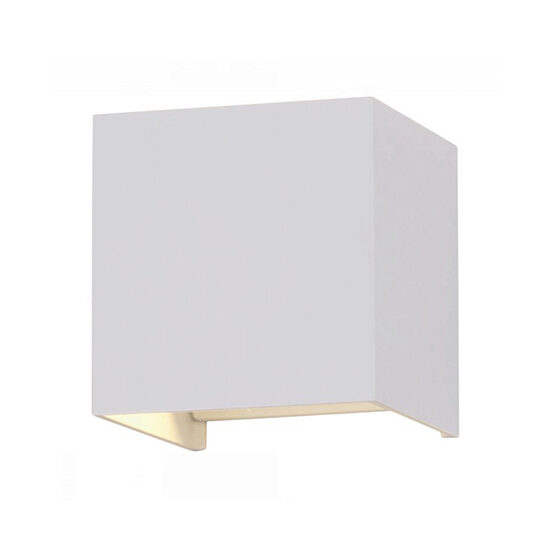Aplica led cub, 660 lm, 6W, 3000K, 100 x 100 x 100 mm, Aluminiu, Alb, IP65