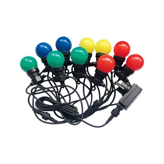 Ghirlanda luminoasa cu 20 becuri led, E27, RGB, 10W, 600 lm, IP44, lungime 10 m