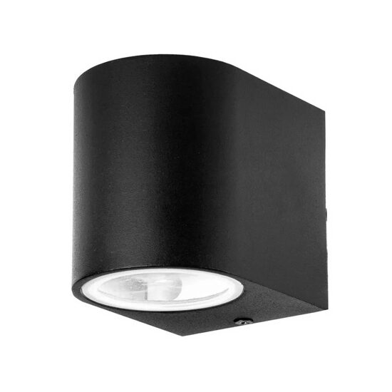 Aplica aluminiu, fara bec, 1xGU10, dimensiune 92 x 68 x 80 mm, IP44, Negru