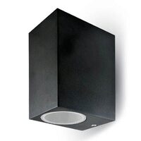 Aplica aluminiu, fara bec, 2xGU10, dimensiune 96 x 68 x 150 mm, IP44, Negru