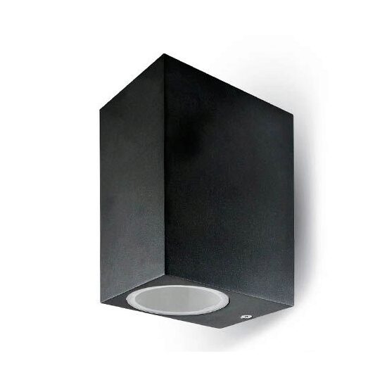 Aplica aluminiu, fara bec, 2xGU10, dimensiune 96 x 68 x 150 mm, IP44, Negru