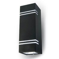 Aplica aluminiu, fara bec, 2xGU10, dimensiune 85 x 87 x 250 mm, IP44, Negru
