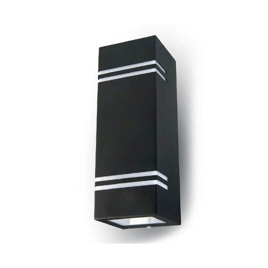 Aplica aluminiu, fara bec, 2xGU10, dimensiune 85 x 87 x 250 mm, IP44, Negru